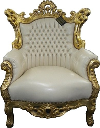 Casa Padrino Barock Sessel Al Capone Creme/Gold 90 x 80 x H. 128 cm - Möbel im Antik Stil
