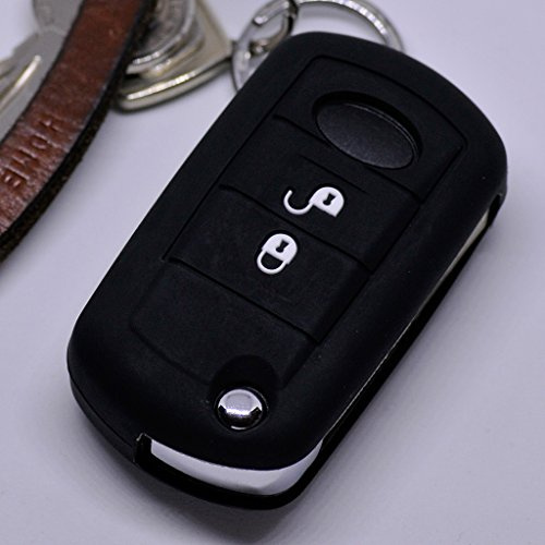 Soft Case Schutz Hülle Auto Schlüssel für Land Rover Discovery 3 Range Rover LR3 Klapp Schlüssel/Farbe Schwarz