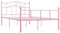 vidaXL Bettgestell Bett Metallbett Schlafzimmerbett Doppelbett Bettrahmen Schlafzimmermöbel Ehebett Lattenrost Rosa Metall 160x200cm