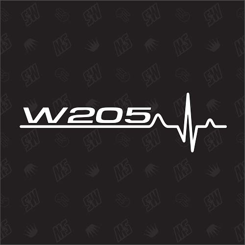 W205 Herzschlag - Sticker kompatibel mit Mercedes Benz