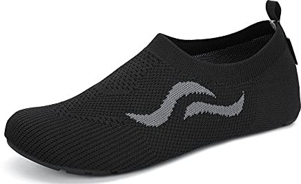 SAGUARO Chaussons Femme Homme Pantoufles Antidérapante Léger Chaussons Maison pour Extérieur Intérieur, Noir 38/39 EU