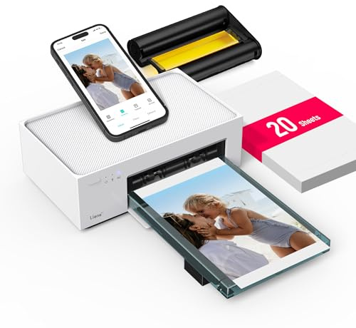 Liene M100 4x6'' Photo Printer, Wi-Fi Picture Printer, 20 Sheets, Full-Color Photo, Instant Phone Printer for iPhone, Android, Smartphone, Thermal Dye Sublimation, Portable Photo Printer for Home Use