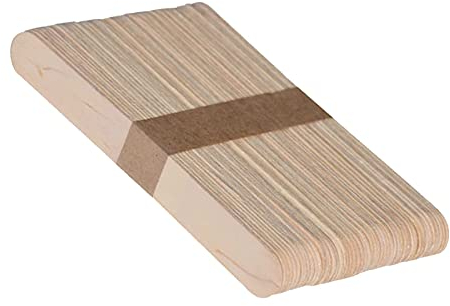 QincLing 100 Stück Holz-Eis am Stiel, Holz-Eis am Stiel, Holzspatel, Basteln, Holzspatel, Wachs, Bastelhölzer, natürliches DIY-Handwerk zum Basteln, Backen, wiederverwendbar