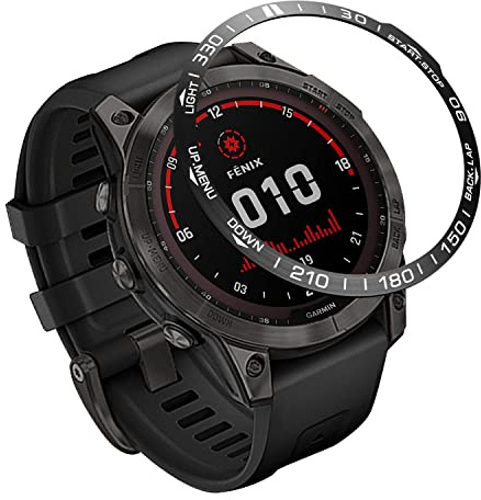 REYDA Uhrenlünette Kompatibel für Garmin Fenix 7X Lünettenring, Edelstahl Lünette Ring Kleberabdeckung Kratzfester Schutz Metall Bezel Ring Styling Kreis Uhrenlünette Schutzring für Garmin Fenix 7X