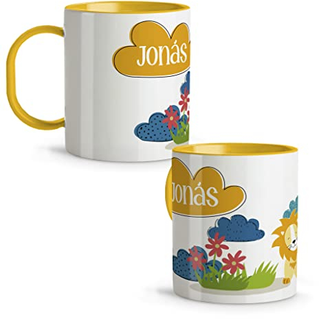 LolaPix Tazza LatteTazza per Bambini. Tazza Personalizzata. Bicchieri Plastica Dura. Senza BPA. 330 ml. Leone dei bambini