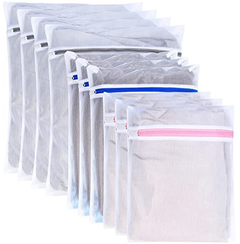 10 Stk Wäschenetz für Waschmaschine, Wäschesäcke, Wäschenetze Groß mit Reißverschluß, Wäschebeutel für Waschmaschine Blusen, BHs, Unterwäsche, Bettwäsche, Mäntel, Textilien, SML