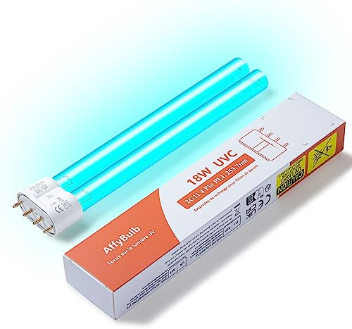AffyBulb 18W 2G11 PLL Ampoule UV de Remplacement, pour Machine à filtres UVC Pond ou clarificateurs