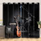 SDOTPMT 132x214cm Acústico Guitarra Cortina de Ventana Guitarra Tambor Estallido Musical Instrumentos Cortinas de Ventana Música de Amor Negro Cortinas Opacas para Salón Dormitorio, 2 Paneles