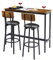 Tatub Bartisch mit Hockern 2er Set, Industrie 3-teilig Thekenhöhe Kleiner Esstisch Sofa Tisch und Stühle 2er Set, Braun