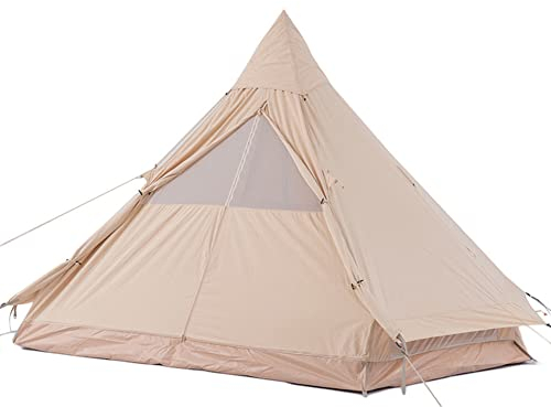 Baumwolle Pyramidenzelt für 3-4 Personen Camping Kabinenzelt 4 Saison Tipi Zelt für Familie Camping Jagd Angeln Wasserdicht Winddicht
