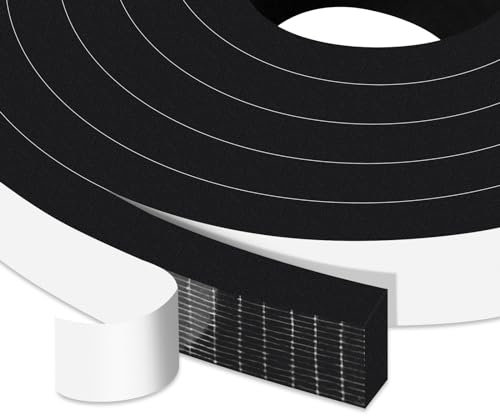 YIMIKI Self Adhesive Foam Tape 20mm(W) x 10mm(T),High Density Home Window Seal Door Insulation Weather Stripping SoundProof Foam Seal Strip, 2 Rolls, Total 4M Long