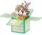 BOFUNX 3D Osterkarte Pop up Karte Ostern Grußkarte Happy Easter Osterhasen Ostereier Blumen Ostern Geschenkkarte mit Umschlag Karte für Kinder