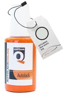 uniQum Autolack Lackstift fürs Auto für Mitsubishi New White W16 Autolack Reparatur 30 ml