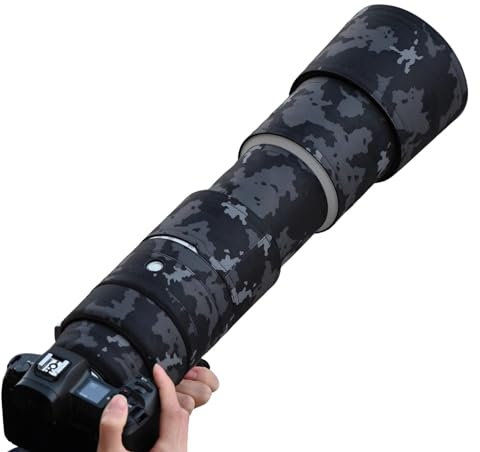Rolanpro Couvre-Objectif imperméable pour Canon RF 200-800 mm F6.3-9 is USM - Camouflage foncé - Protection de l'objectif en Plein air et dans des Conditions Difficiles