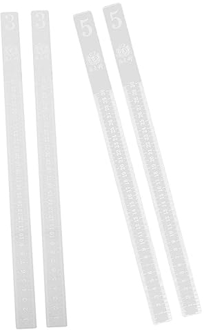 Zerodeko Acrylic Biscuit Ruler 2 Pair Rolling Pin Guide Rulers for Baking Measure Dough Thickness