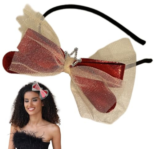scicent Haarschmuck Damen Schleife Haarband Mode Stirnband Haarreifen Damen Mädchen Strand Hochzeit Reise Karneval Party Kopfschmuck (Rot) - 16317