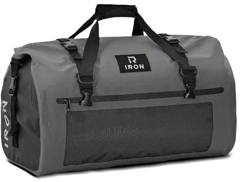 BORLENI Motorrad hecktasche wasserdicht gepäckrolle motorradtasche wasserdichte Motorrad Tasche satteltaschen Reisetasche reflektierend für Wandern,Radfahren,Reisen,Camping,Outdoor,Kayaking 30L Grau