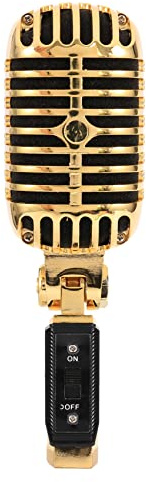 Carriere Professional Wired Vintage Classic Microphone Dynamic Vocal Mic Microphone for Live Performance Karaoke(Gold)