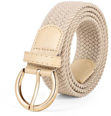 WERFORU Geflochtener Elastischer Gürtel Stretch Gürtel für Damen Verstellbarer Stoffgürtel für Jeans und Hosen