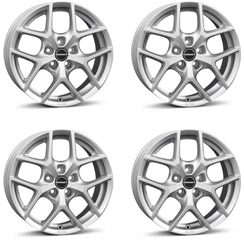 4x Borbet Felgen Y 7.0x17 ET35 5x114.3 crystal silver kompatibel mit Honda Civic CR-V CR-Z FR-V HR-V Stream ZR-V