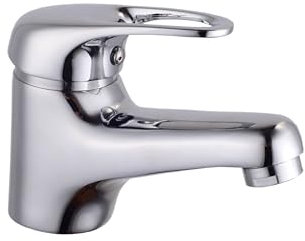 Rosberg Wasserhahn, Küchenarmatur, Waschbeckenarmatur, Vertikal, Chrom, Zink, Modernes Design, Silber, 40mm Keramikkartusche