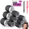 Yes Cart 37 Pcs Hair Rollers With Clips - 18 Rollers For Volume (48+36+25mm), Short Hair & Long Hair, 12 Clips, 2 Combs, 1 Braid Device, Black