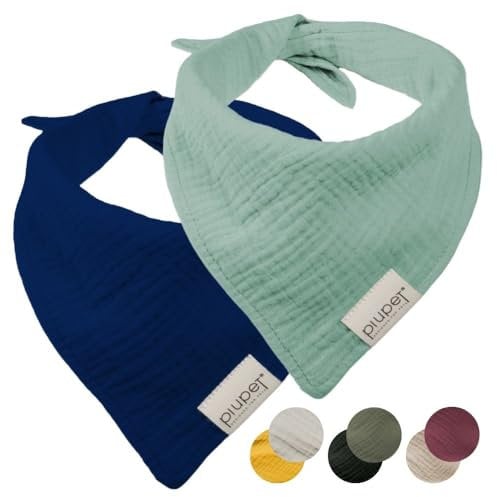 PiuPet® Hundehalstuch I 2er Set Hundehalstücher I Hundehalstuch große Hunde I Halstuch Hund I Stylisches Bandana große & kleine Hunde | Hundebekleidung & Zubehör I Blau/Türkis | (S) 58x40x40cm