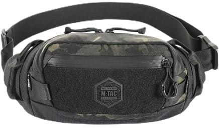 M-Tac Tasche Waist Elite Hex Gürteltasche Herren Tasche Hüfttasche Bauchtasche Tactical Taktisch Bag, Multicam Black/Black, Minimalistisch