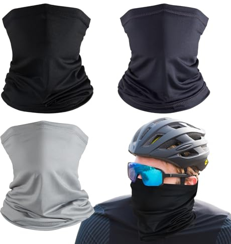 3 Stück Schlauchschal Herren Damen, Multifunktionstuch Gesichtsmaske Mundschutz, Sonnenschutz Bandana Tuch, Elastisch Sturmhaube Motorrad Halstuch, Winddicht Loop Schal Nackenwärmer fürOutdoor Wandern