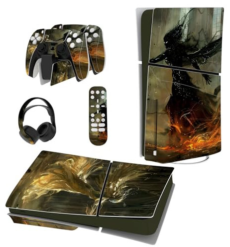 playvital Autocollant Protection pour ps5 Slim Standard Console, Sticker Skin pour ps5 Manette & Télécommande & Casque & Station de Charge,Disc Edition-Rencontre