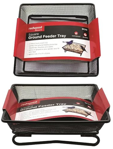Bird Feeder Tray Square Ground Feeding Station Micro Mesh Tray Garden Wildlife Feeders 17cm