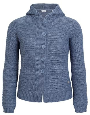 SCHIETWETTER Damen Strickjacke Svea, Kapuzenjacke, Wolljacke, Cardigan, Zopfmuster, skandinavisch anthrazit 46