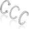 3 Stück Ear Cuff für Damen Ohrmanschette Ohrringe 14K Gold Earcuffs Fake Helix Knorpel Ohrklemme Mit Geschenkbox (Silber)
