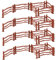 50Pcs Plastic Simulation Fence Toys, Miniature Farm Fencing Accessory for Boys and Girls, Diy Garden Decoration, Red