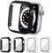 4 Piezas Transparente Fundas Watch Serie 6 / SE/Series 5 / Serie 4 44mm con Protector de Pantalla Cristal Templado,HD Anti-Choque Cobertura Completa Carcasa para iWatch (44mm)