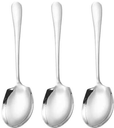 3 Pcs Large Serving Spoons,Tablespoon,Stainless Steel Serving Spoon,Soup Spoons for Kitchen Restaurant Banquet.