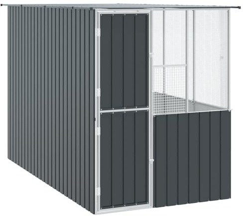 vidaXL Vogelkäfig Anthrazit 165 x 318 x 200 cm Verzinkter Stahl