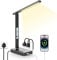 LED Desk Lamp Office with Base: Flexible Gooseneck Desk Light with Controller, 5 Color Modes X 5 Brightness Levels Dimmable Eye Caring Task Lamps for Office Home Computer Laptop Monitor Study Reading