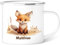 GRAVURZEILE Tasse en émail pour enfants - Motif animal renard - Personnalisable avec nom - Différents motifs d'animaux au choix - 300 ml - Gobelet pour enfants - Cadeau pour garçons et filles