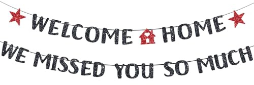 Willkommensbanner, Wir Vermissen Dich So Sehr, Vorgespanntes Banner Geeignet für Die Dekoration von Heimkehr und Einweihungspartys für Familienfeiern