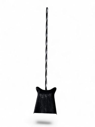 Paletta per Cenere in Ferro per Camino, Nera, Lunghezza Totale 57 cm, Larghezza Utile paletta 12 cm