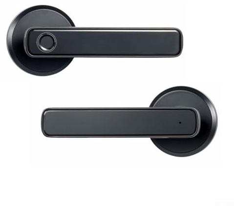 Yuanpgky Cerradura de puerta de tres puntos para puertas interiores de madera y metal, aleación de aluminio, negro, 21,8 x 15,7 x 8,5 cm, reconocimiento de semiconductores, tipo C