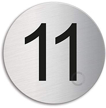 Round room house mailbox number 11 brushed stainless steel no.40081