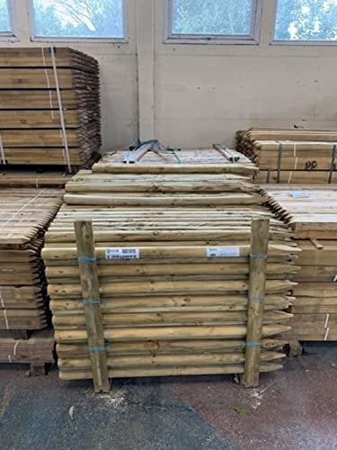 Farm and Garden 10 X 1.2m (4ft) tall x 50mm diam. 15 year guaranteed pressure treated wooden fence posts, stakes - ideal for garden fencing