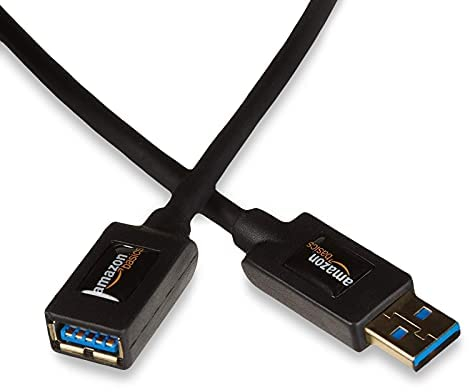 Amazon Basics Cable alargador USB-A 3.0 tipo macho a tipo A hembra (2 m), Negro
