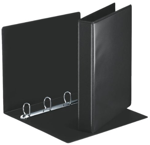 Esselte 49717 Ringbuch Präsentation, mit Taschen, A4, PP, 4 Ringe, 30 mm, schwarz (4 D-Ring, schwarz, 5)