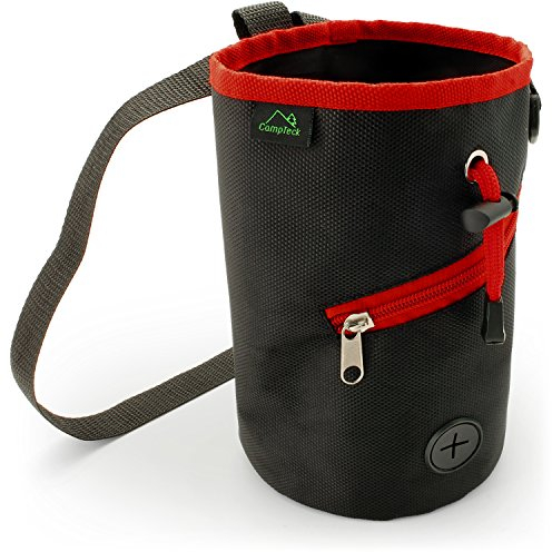 CampTeck Borsa per Il Gesso con Laccio per Arrampicata, Bouldering, Ginnastica, Sollevamento Pesi e Molto Altro Ancora – Nero