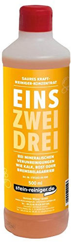 stein-reiniger.de: EINS - Saurer Reiniger 500 ml Konzentrat entfernt Kalk, Rost, Kesselstein, Zementschleier, Kalkseife uvm.