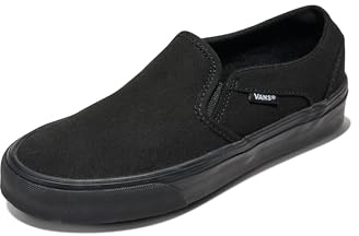 Vans Women's Asher Slip-On Shoe, Black/Black, 11
