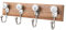 Knober Garderobenleiste Teak Holz massiv Kleiderhaken Gusseisen Haken Garderobenhaken Rustikal Antik Shabby (Garderobenleiste LOVE Keramik Holz 4 Haken 43x8,5cm Doppelhaken …)